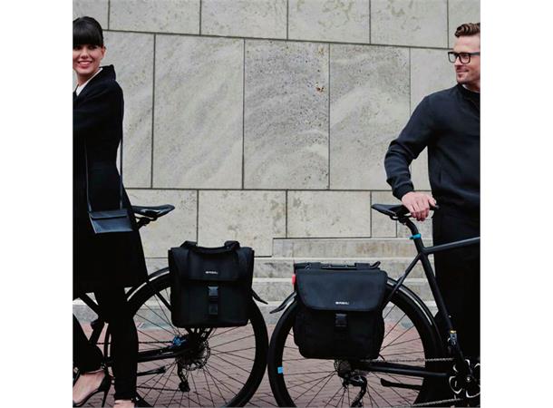 Basil Dobbel Sykkelveske Go 2 x 16 liter, Black 
